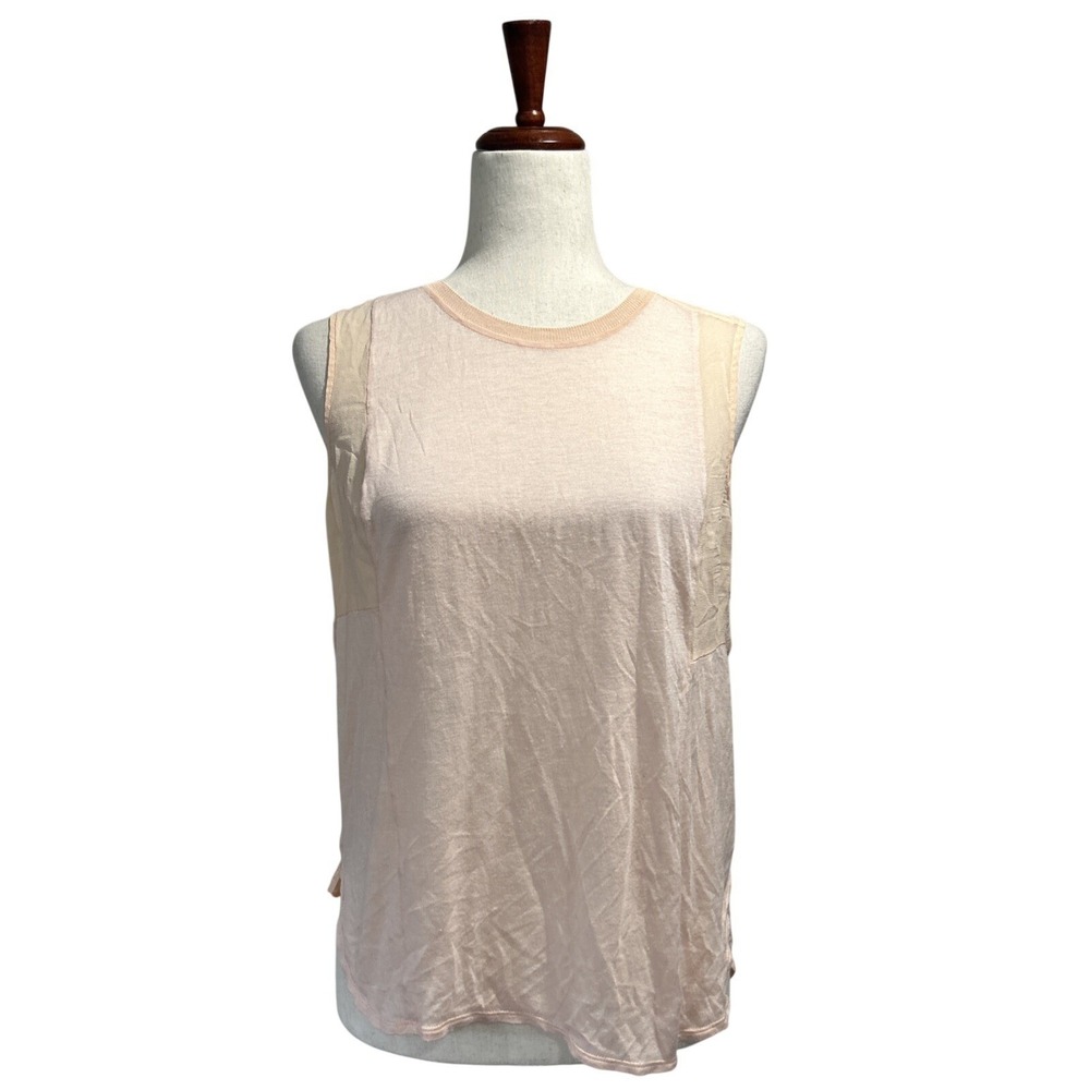 Vince. Women's Silk Top Size Medium Peach Sheer Minimalist Boho Fairy Dreamy